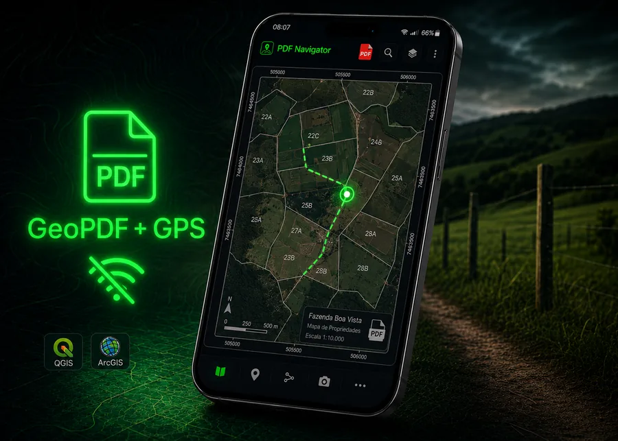 PDF Navigator utilizando mapa GeoPDF offline no Android